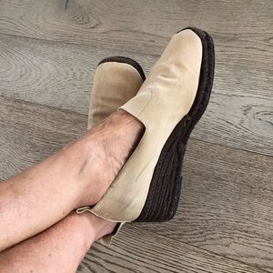 Vintage Yves Saint Laurent Canvas Espadrille Wedge Slip-On Shoes EU 40 US 9